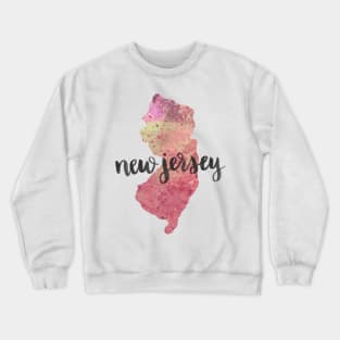 new jersey - calligraphy and abstract state outline Crewneck Sweatshirt